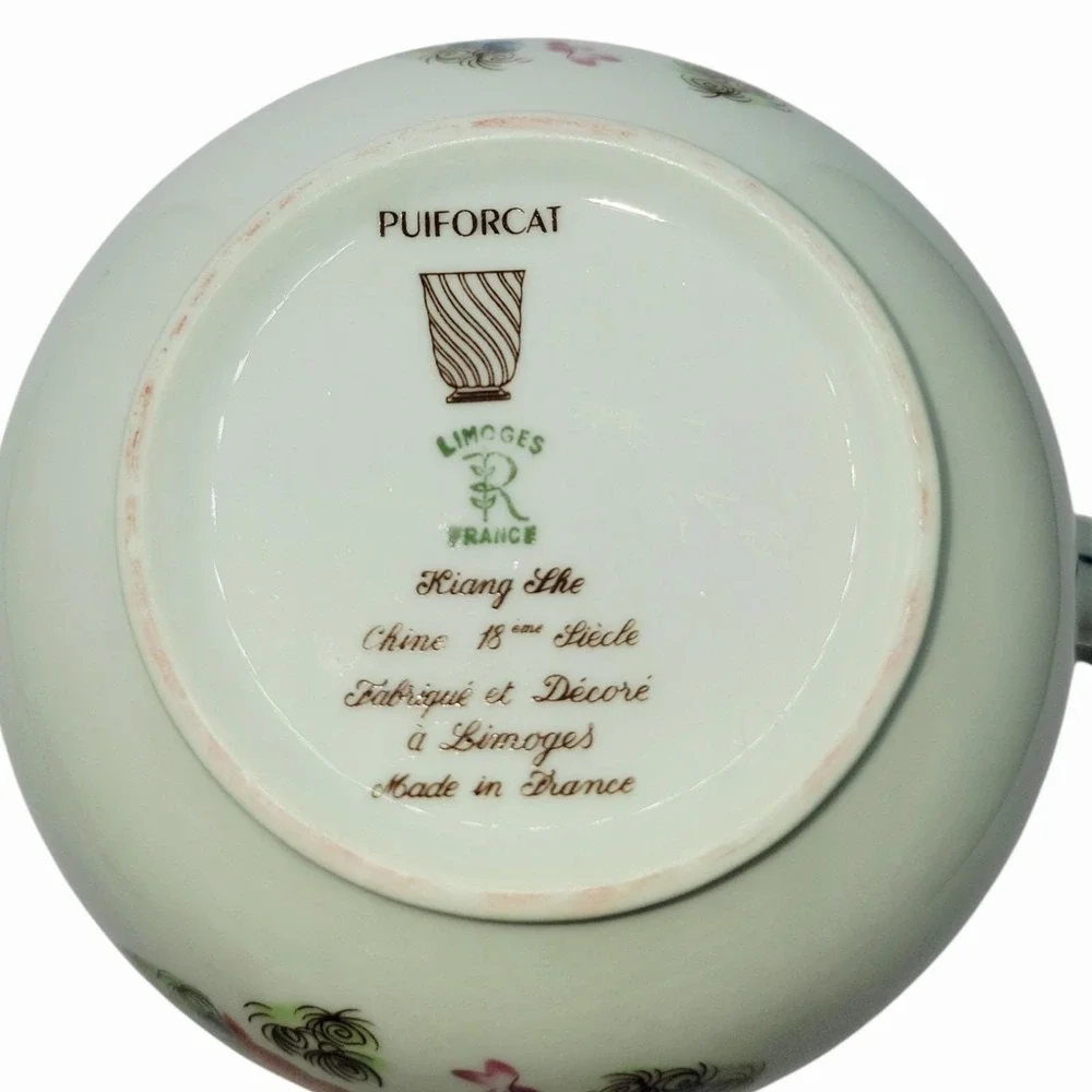 Puiforcat Limoges France Kiang She Porcelain Teapot Chinese Fish Motif 8